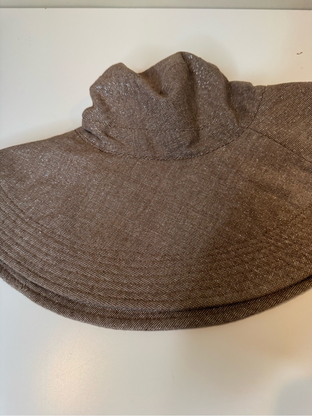 Flora Bella Brown Metallic Wide-Brim Floppy Sun Hat